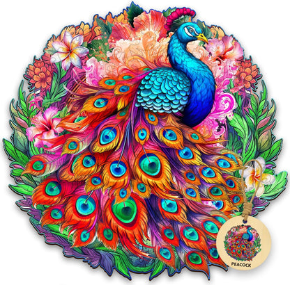 Peacock wooden jigsaw puzzle