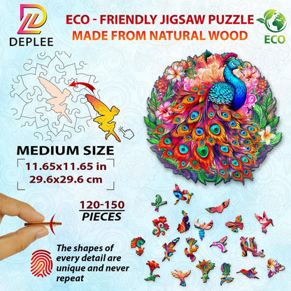 Peacock wooden jigsaw puzzle