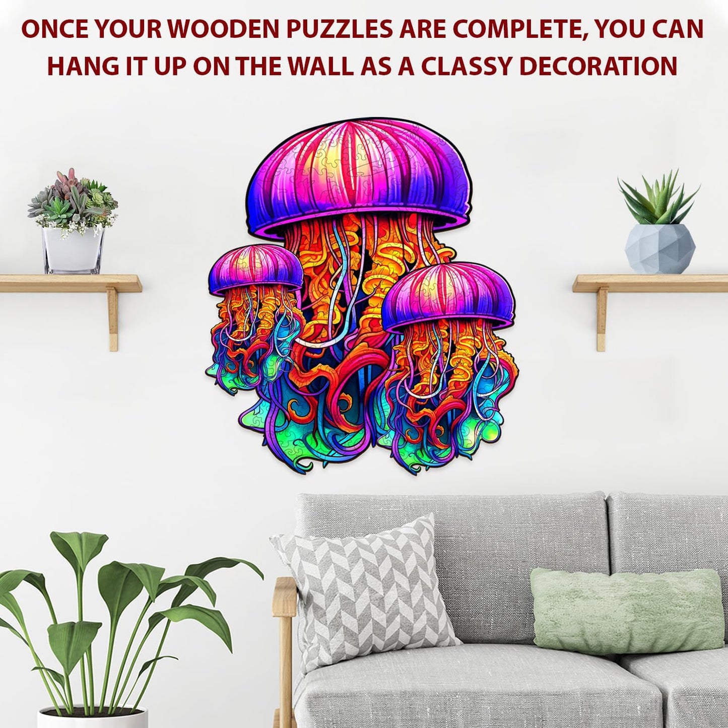 Jellyfish wooden jigsaw puzzle