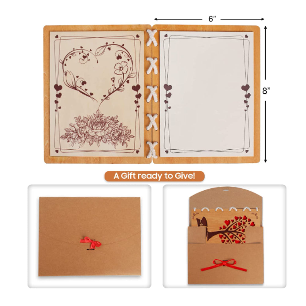 Express your love with our eco-friendly heart tree wooden card