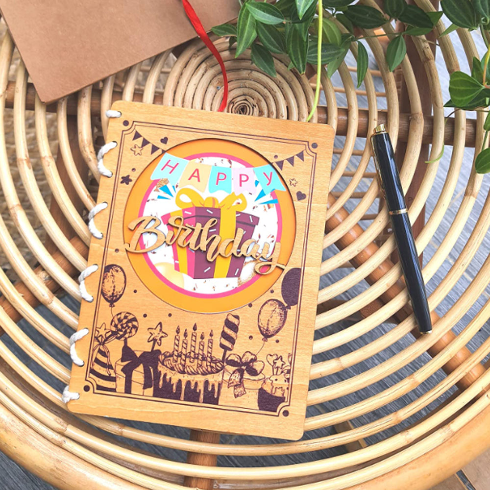 Wooden cards with happy birthday design: a perfect gift for your loved ones