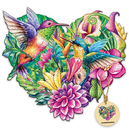 Hummingbird and Floral Wooden Puzzle