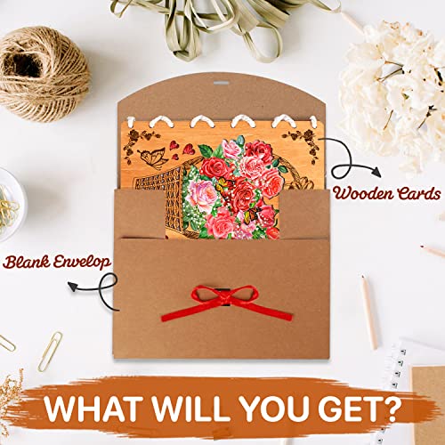 Rose basket wooden cards: a unique and timeless way to celebrate any occasion with eco-friendly style