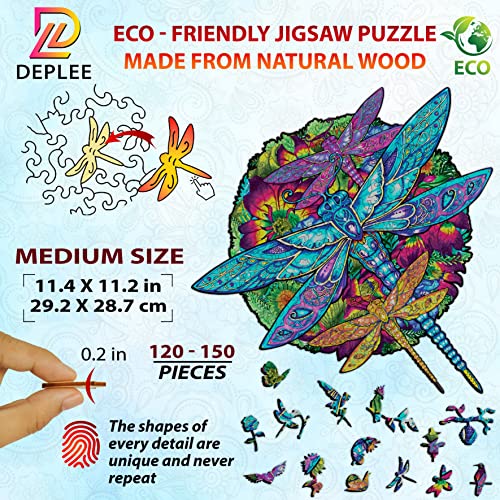 Immerse yourself in the beauty of nature with our dragonfly wooden jigsaw puzzles