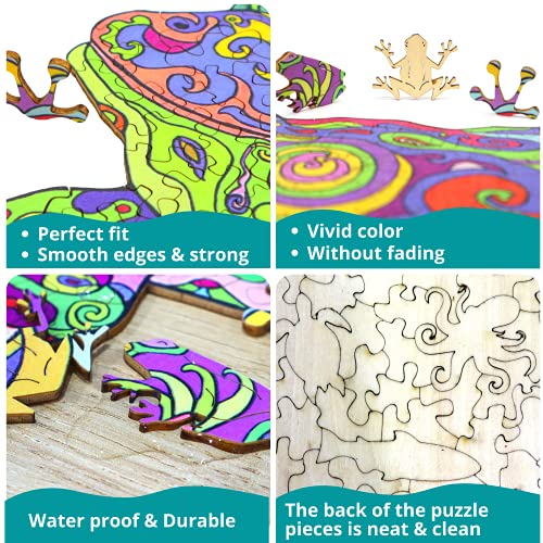Leap into fun with our creative frog wooden jigsaw puzzles