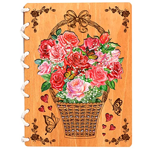 Rose basket wooden cards