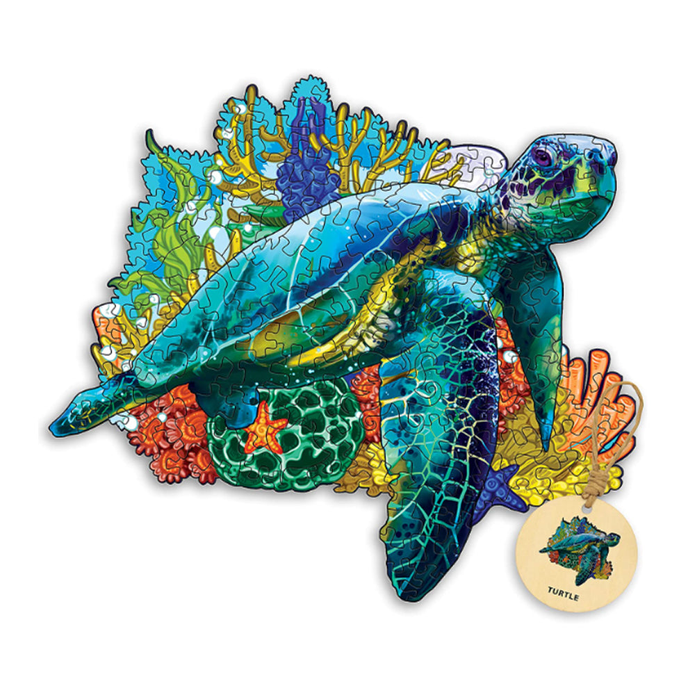Turtle wooden jigsaw puzzles - ocean adventure for kids and adults